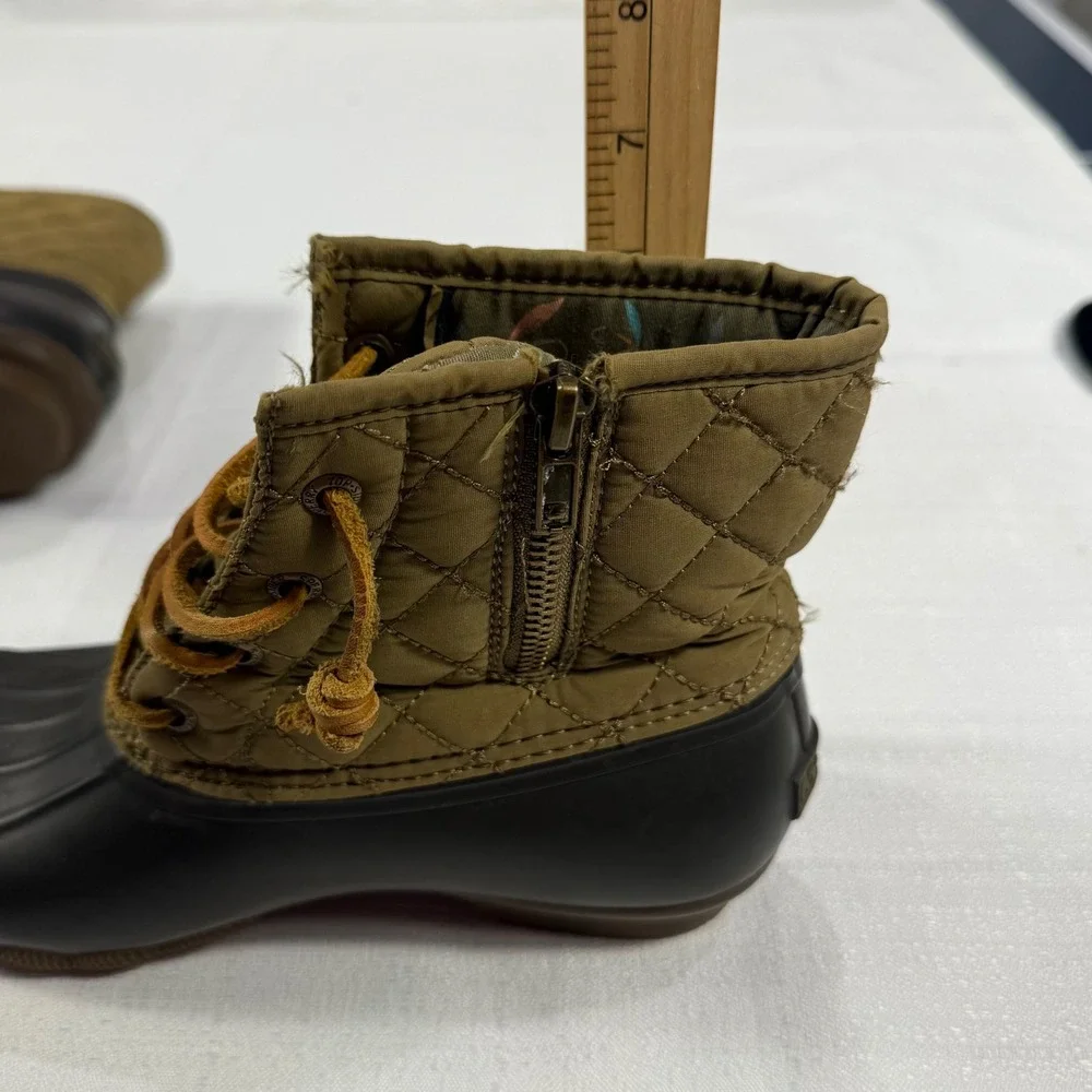 Sperry Top-Sider Women's‎ Quilted Olive Green Waterproof Duck Boots - Size 7